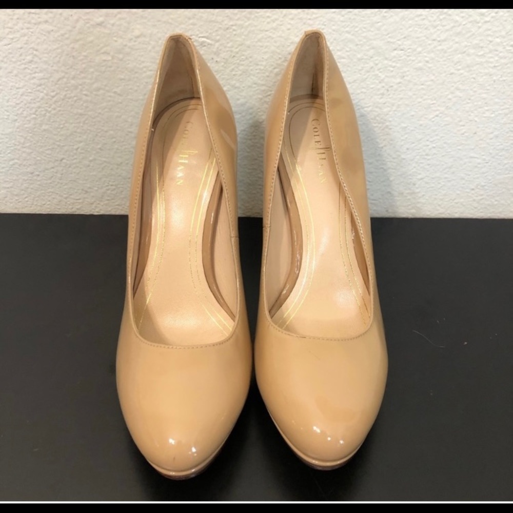 Cole Haan Beige Leather High Heel Shoes - Picture 3 of 7